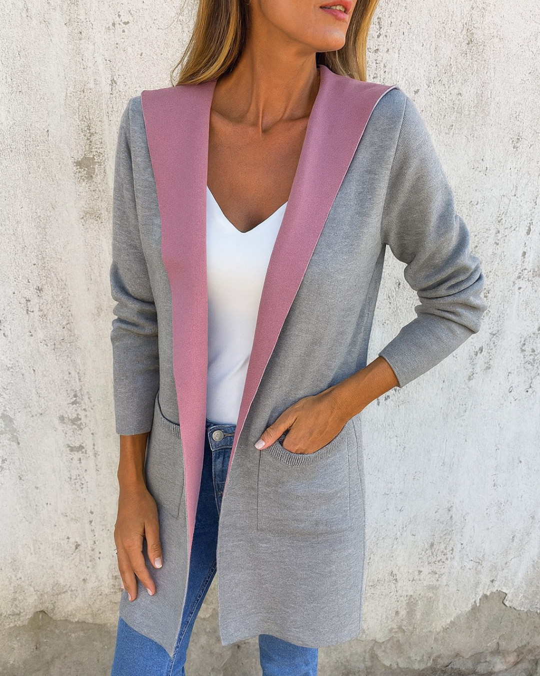 Abrigo casual con capucha para mujer®