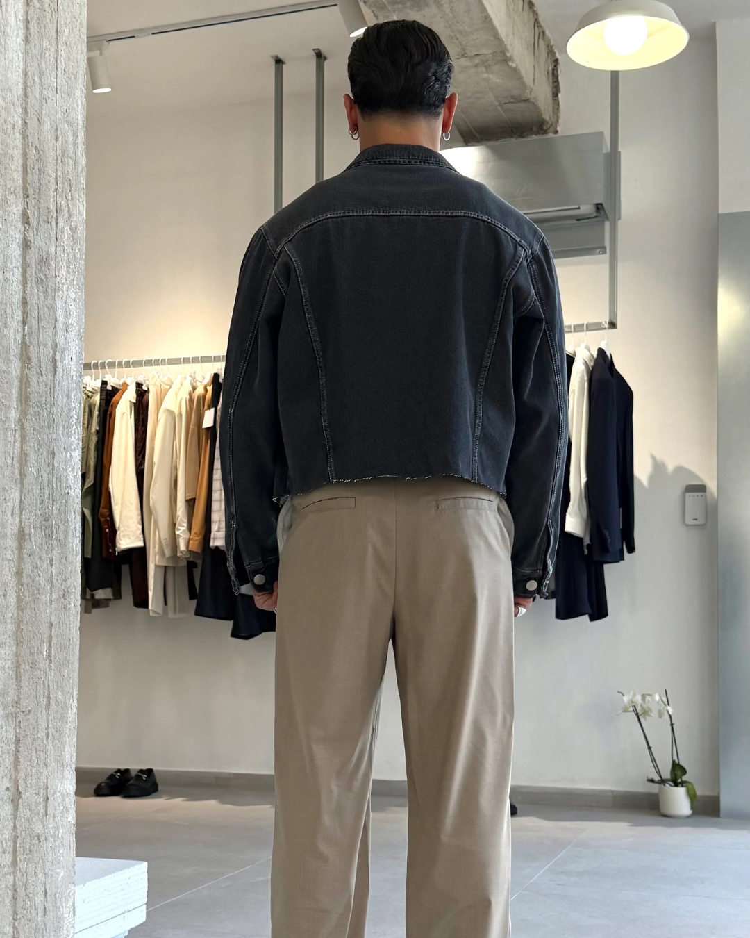 Chaqueta Vaquera Recortada de Estilo Urbano