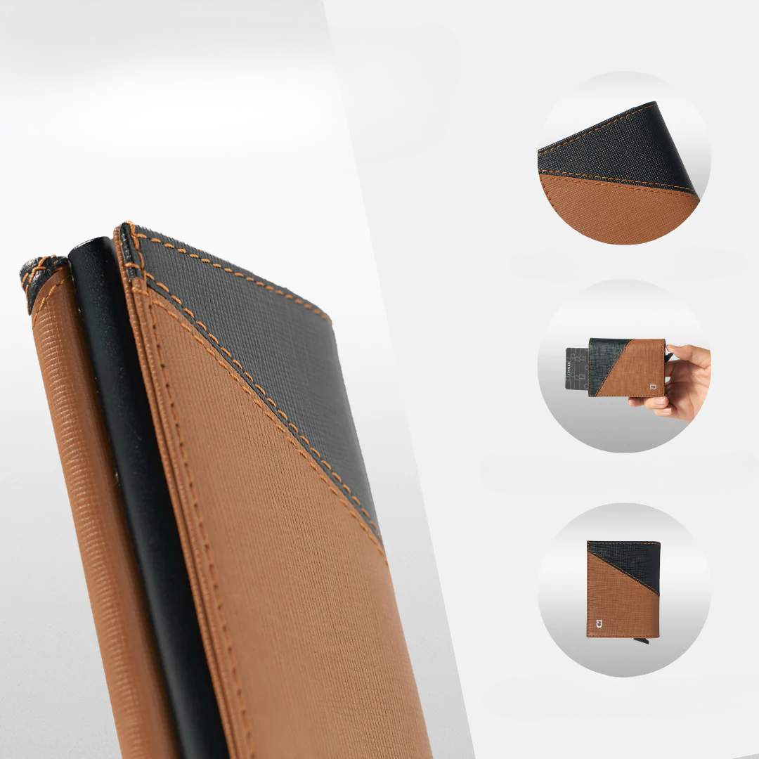 Cartera con protección RFID y expulsor automático de tarjetas®