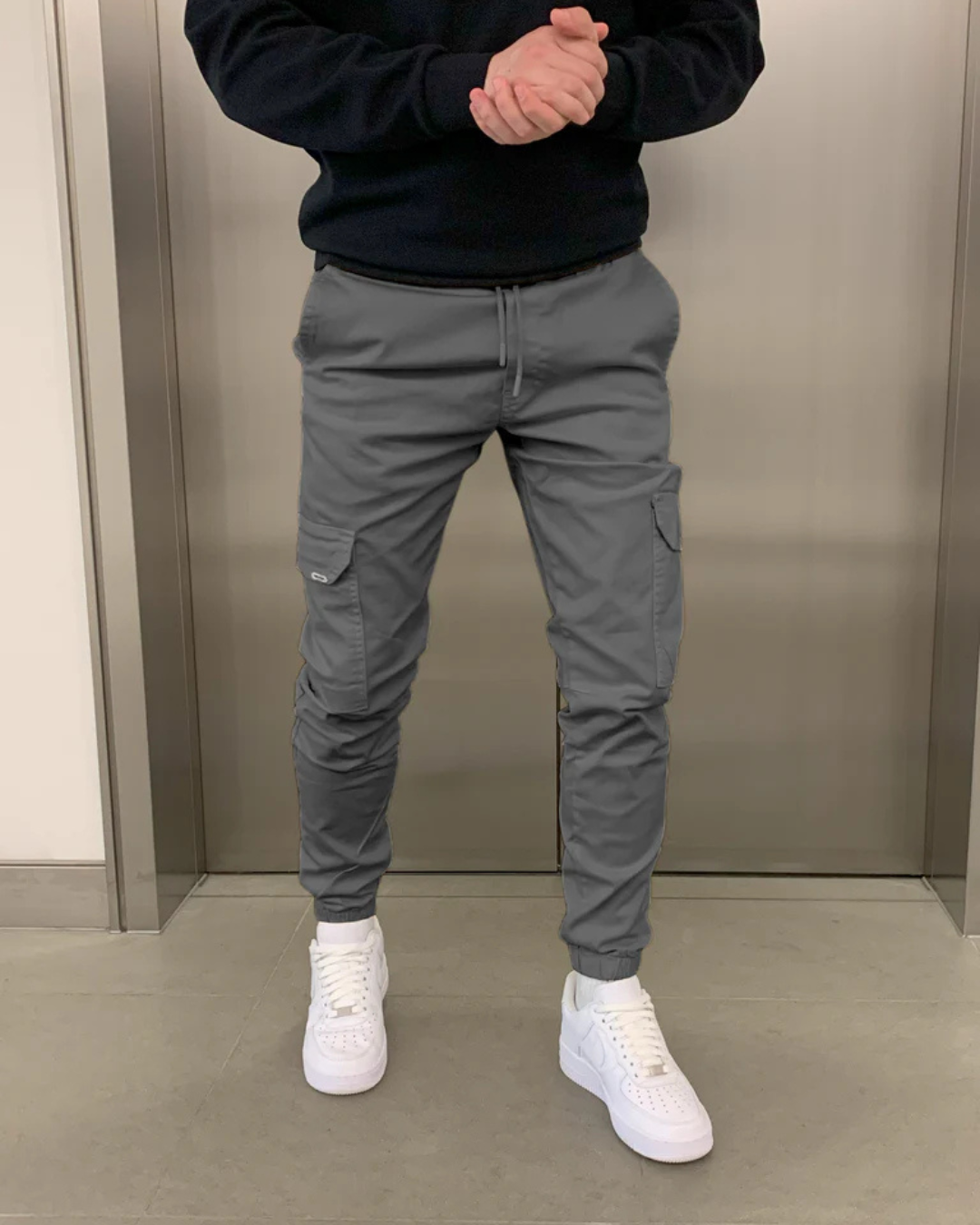 Pantalón cargo jogger elástico de estilo urbano para hombre