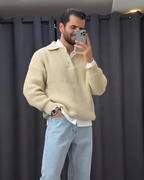 Jersey de punto con cuello polo para hombre