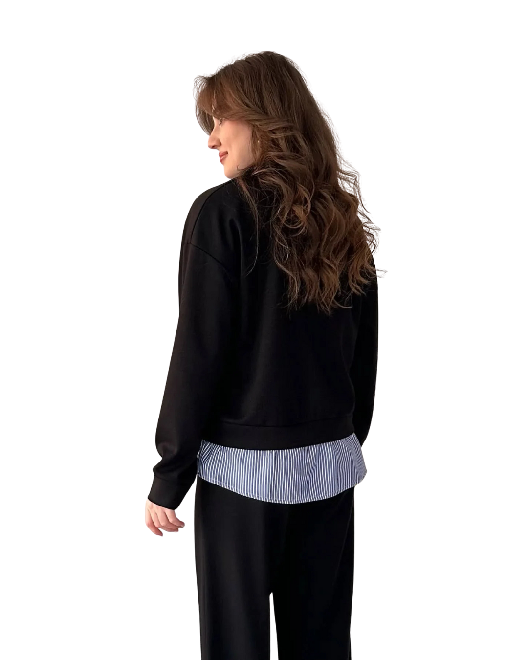 Conjunto Elegante con Efecto Doble Capa y Pantalón Recto®