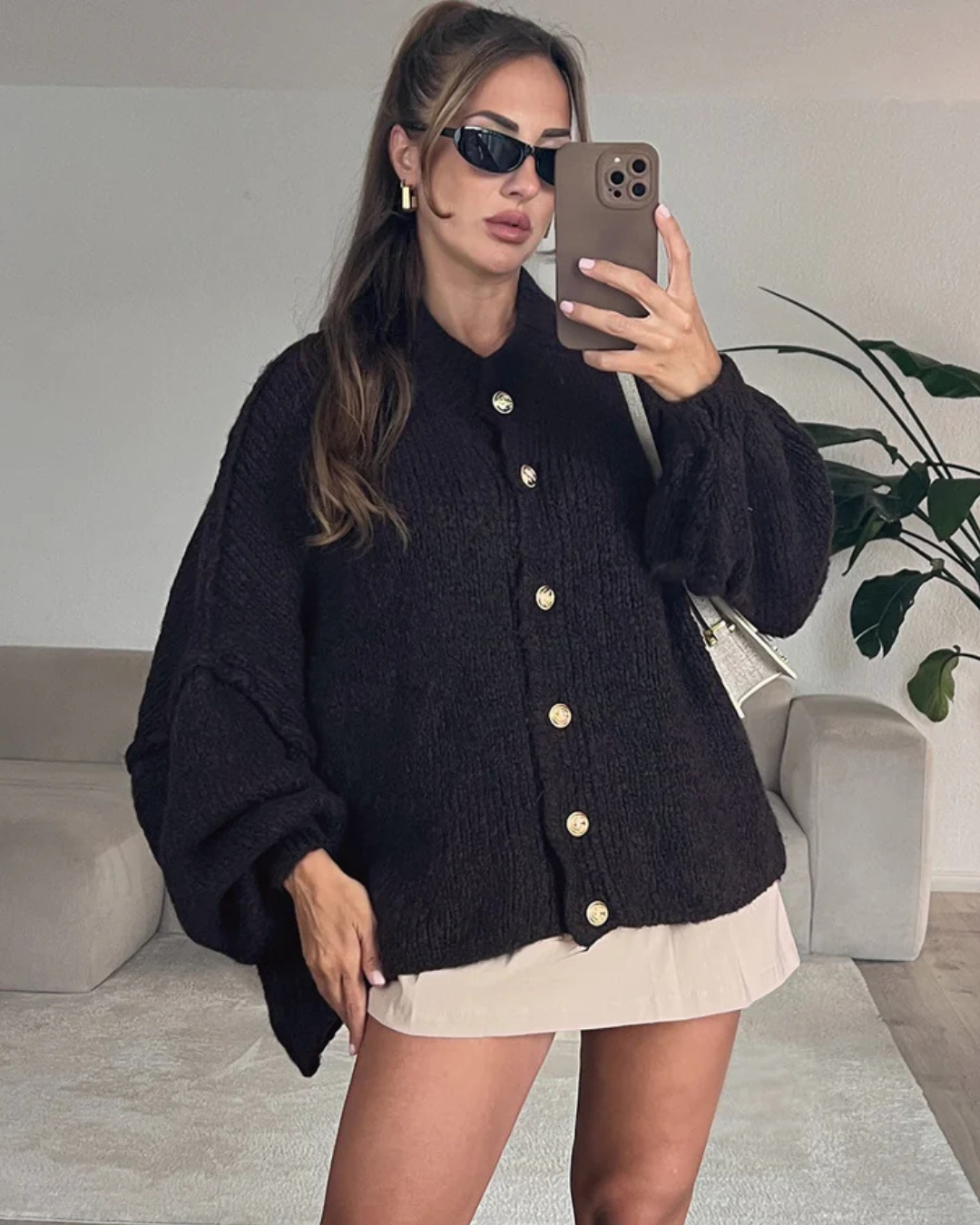 Cárdigan holgado de punto para mujer®