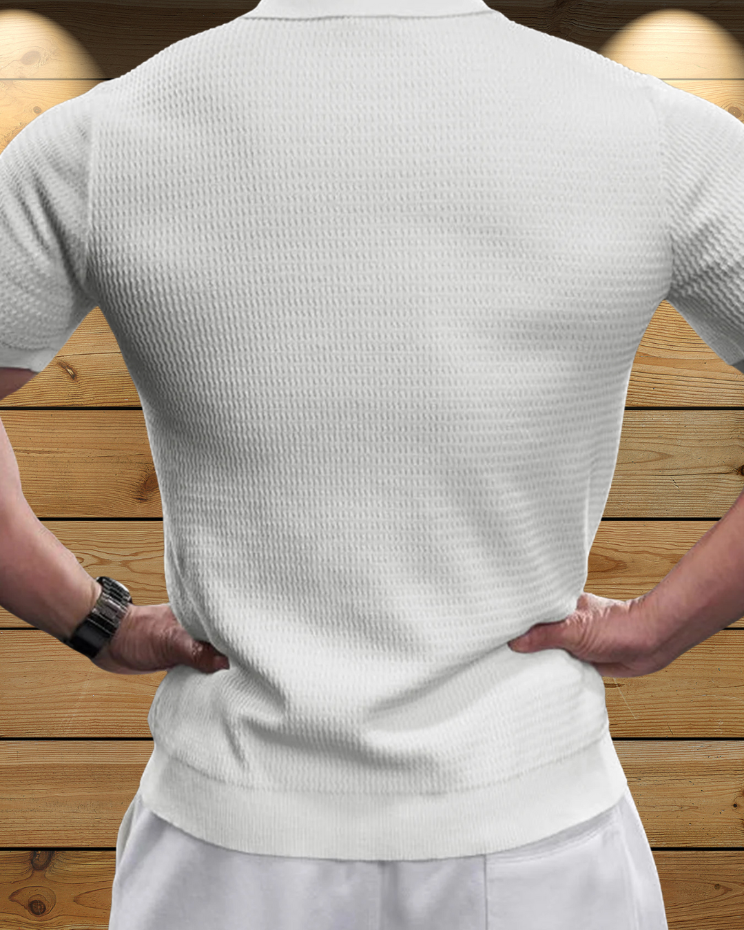 Polo de Punto para Hombre con Tejido Jacquard Estilo Moderno y Confort Superior