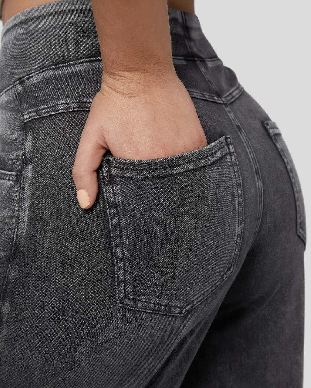 Pantalón Ancho de Cintura Alta con Varios Bolsillos para Mujer