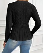 Jersey de punto grueso con cuello redondo para mujer®