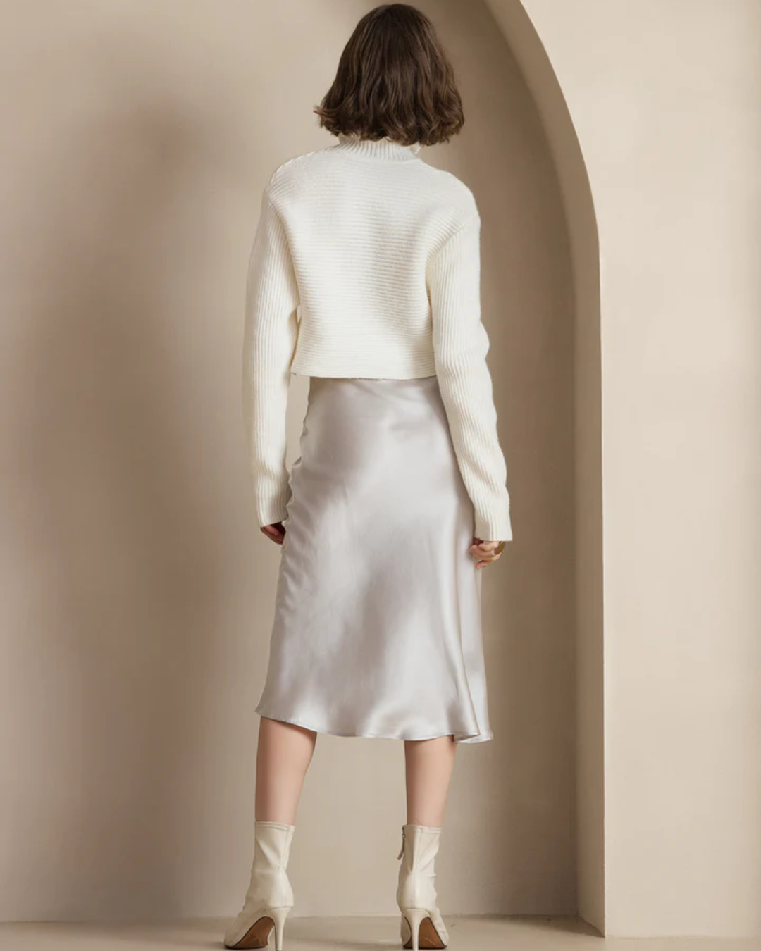 Falda Clásica de Seda para Mujer