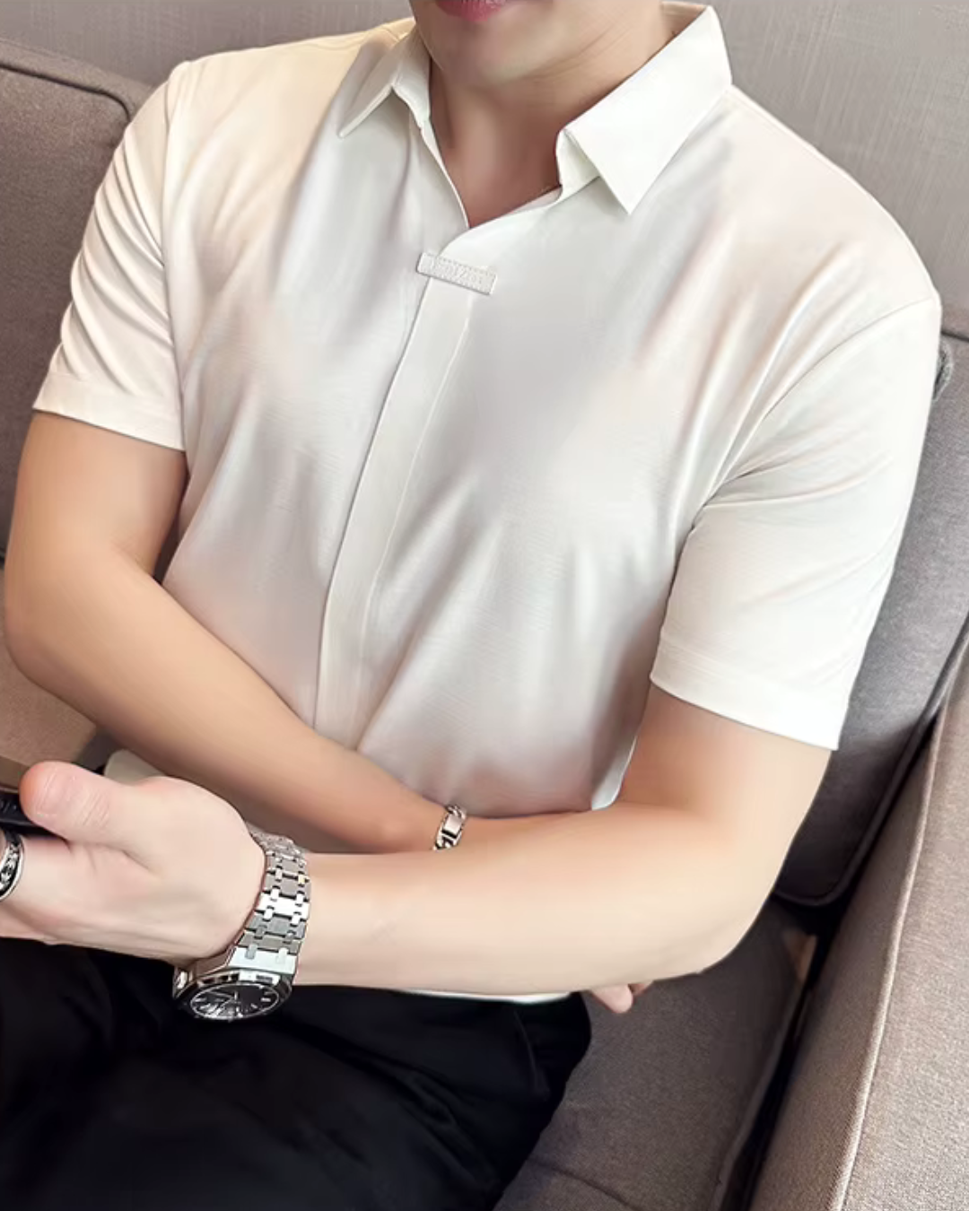 Polo de Hombre de Gran Elasticidad, Ligero, Suave y Resistente a las Arrugas en Color Liso®