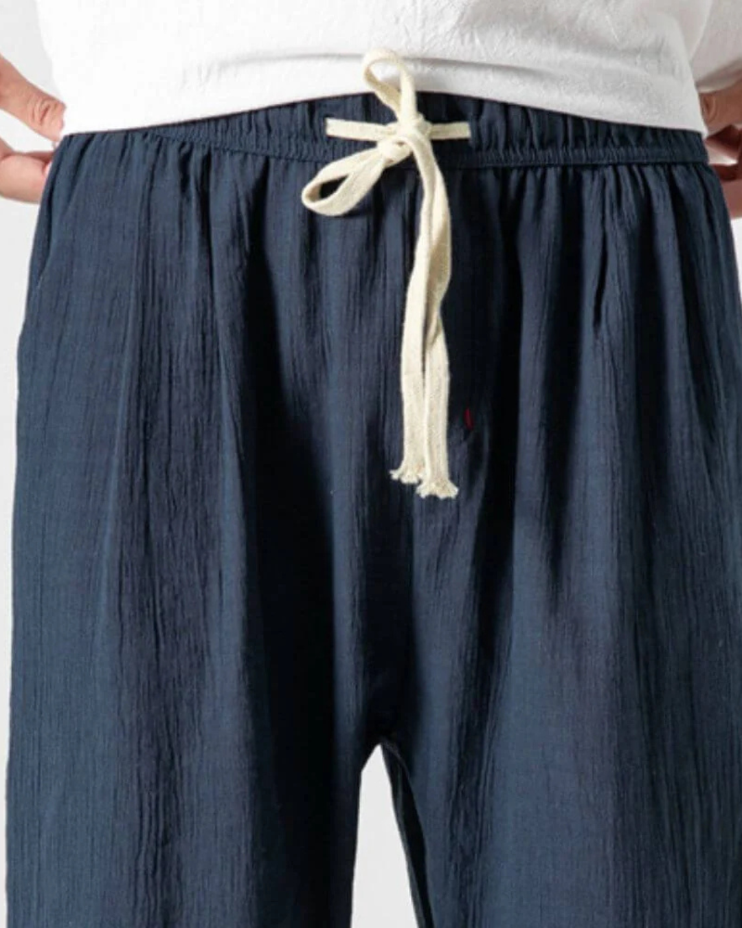 Pantalón de Lino con Cintura Elástica Estilo Cómodo y Versátil
