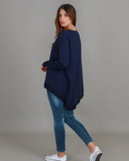 Cárdigan asimétrico de manga larga para mujer