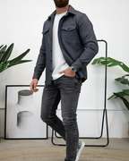 Camisa Manga Larga con Bolsillo para Hombre