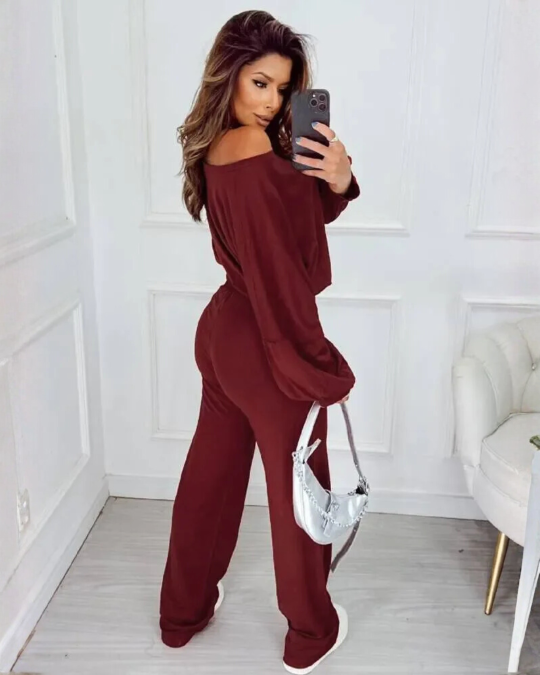 Conjunto Holgado de Dos Piezas con Tejido Suave para Mujer®