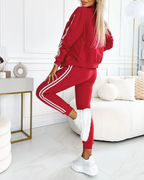 Conjunto de Chándal de 3 Piezas para Mujer con Detalles de Rayas®