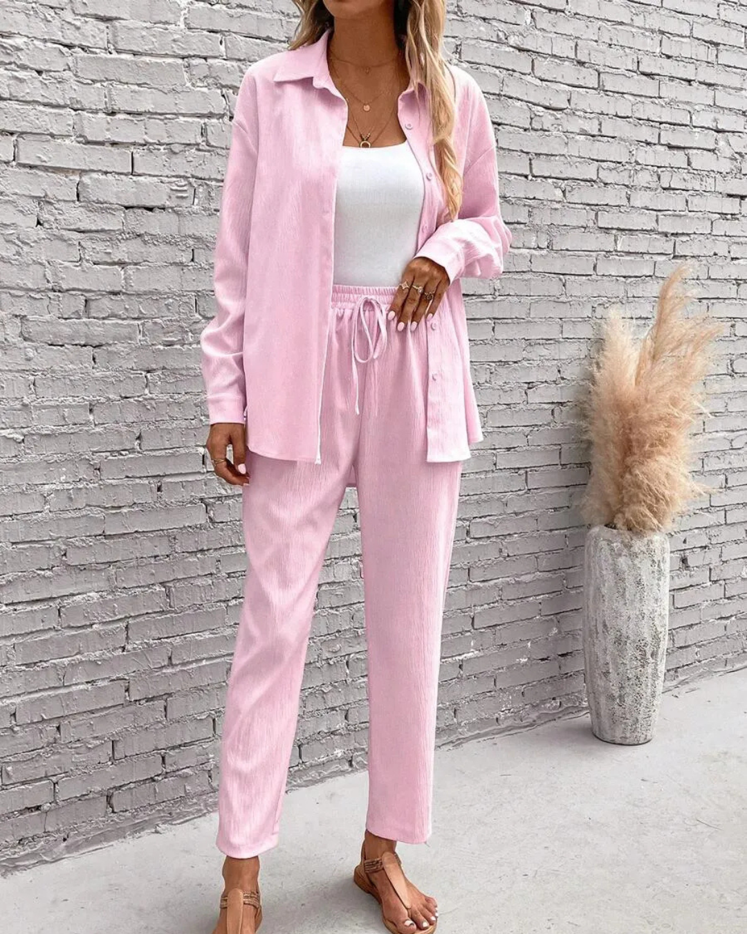 Conjunto de camisa de dos piezas y manga larga®