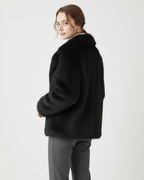 Abrigo de pelo sintético elegante para mujer