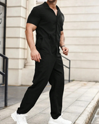 Conjunto de camisa de manga corta y pantalón con cintura ajustable