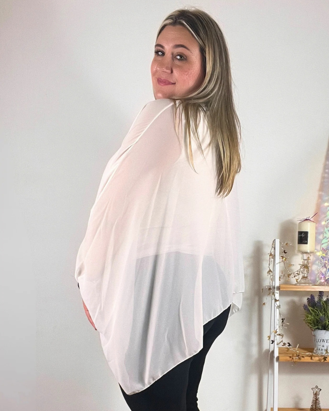 Blusa Fluida de Manga Larga con Camiseta Interior Integrada para Mujer