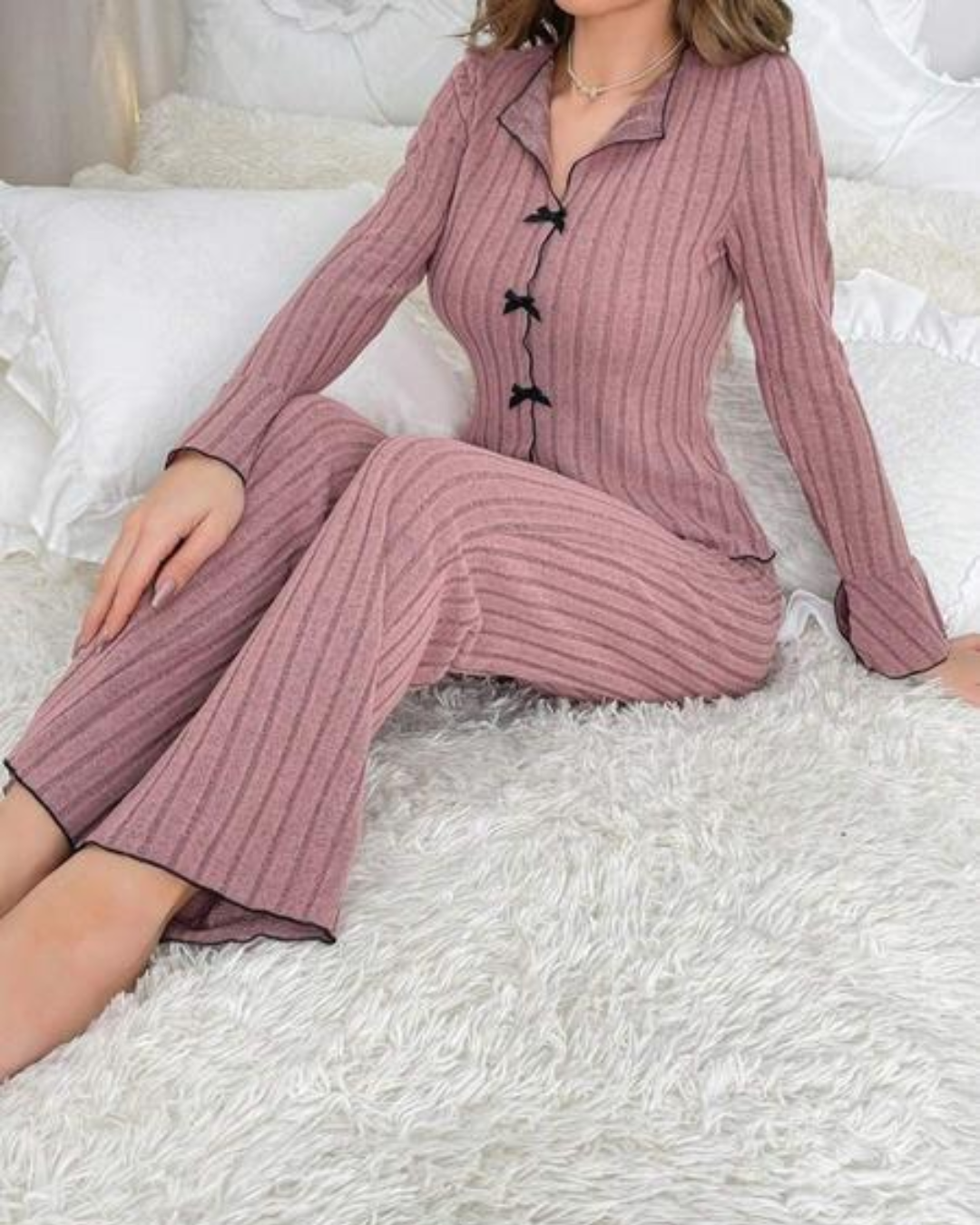 Conjunto de Pijama con Tejido Acanalado para Mujer®