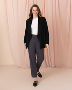 Pantalón Recto de Tiro Medio con Pinzas Frontales y Tejido Fluido