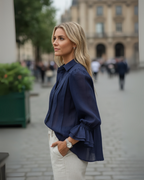 Cárdigan casual con cuello de solapa para mujer