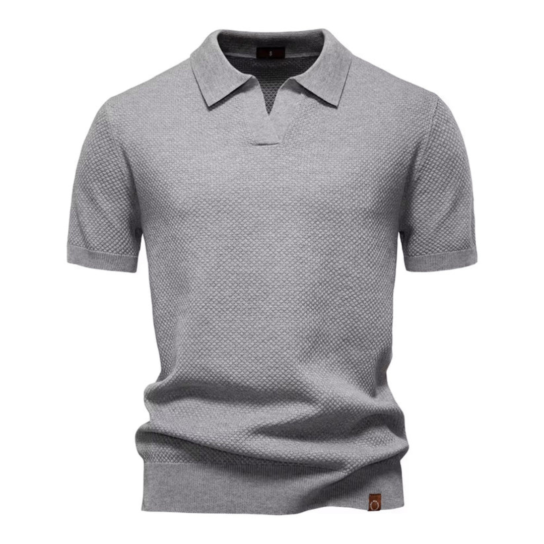Polo Casual de Manga Corta con Tejido Texturizado para Hombre