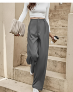 Pantalón de vestir cintura alta y corte recto para mujer