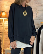 Jersey asimétrico de diseño elegante para mujer