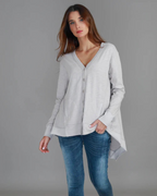 Cárdigan asimétrico de manga larga para mujer