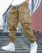 Pantalón cargo con cintura de cordón ajustable para Hombre