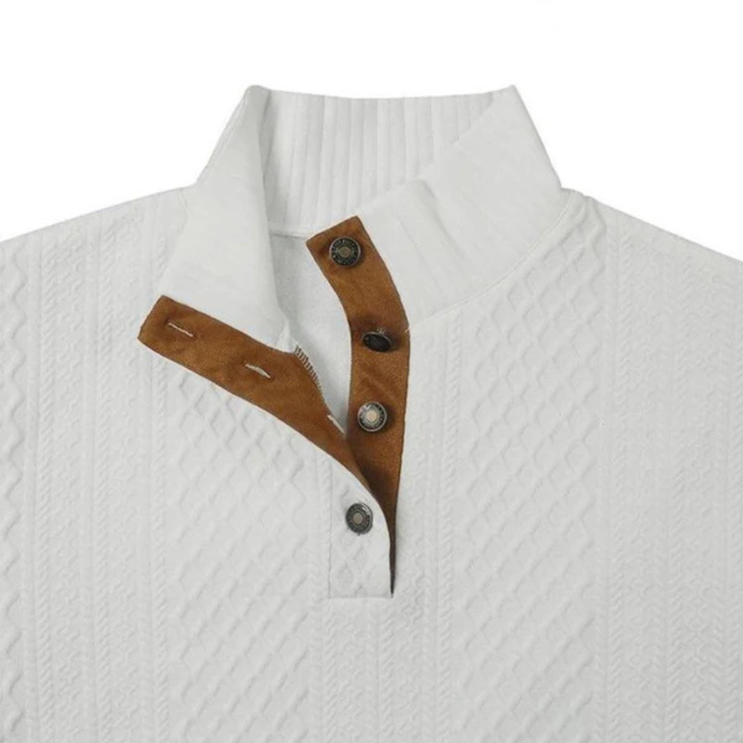 Jersey informal de manga larga con coderas para hombre