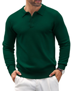 Polo de manga larga informal para hombre