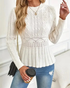 Jersey de punto grueso con cuello redondo para mujer®