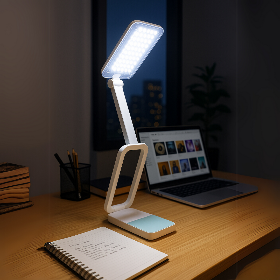 Lámpara LED Plegable con Brazo Ajustable y Luz de Alta Intensidad
