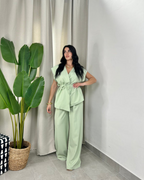 Pantalón y Camisa de Tacto Suave con Ajuste Cómodo y Estilizado