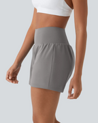 Short Deportivo de Tiro Alto con Bolsillo Trasero para Mujer