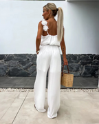 Mono Largo con Tirantes Florales y Escote en V para un Look Elegante y Relajado®