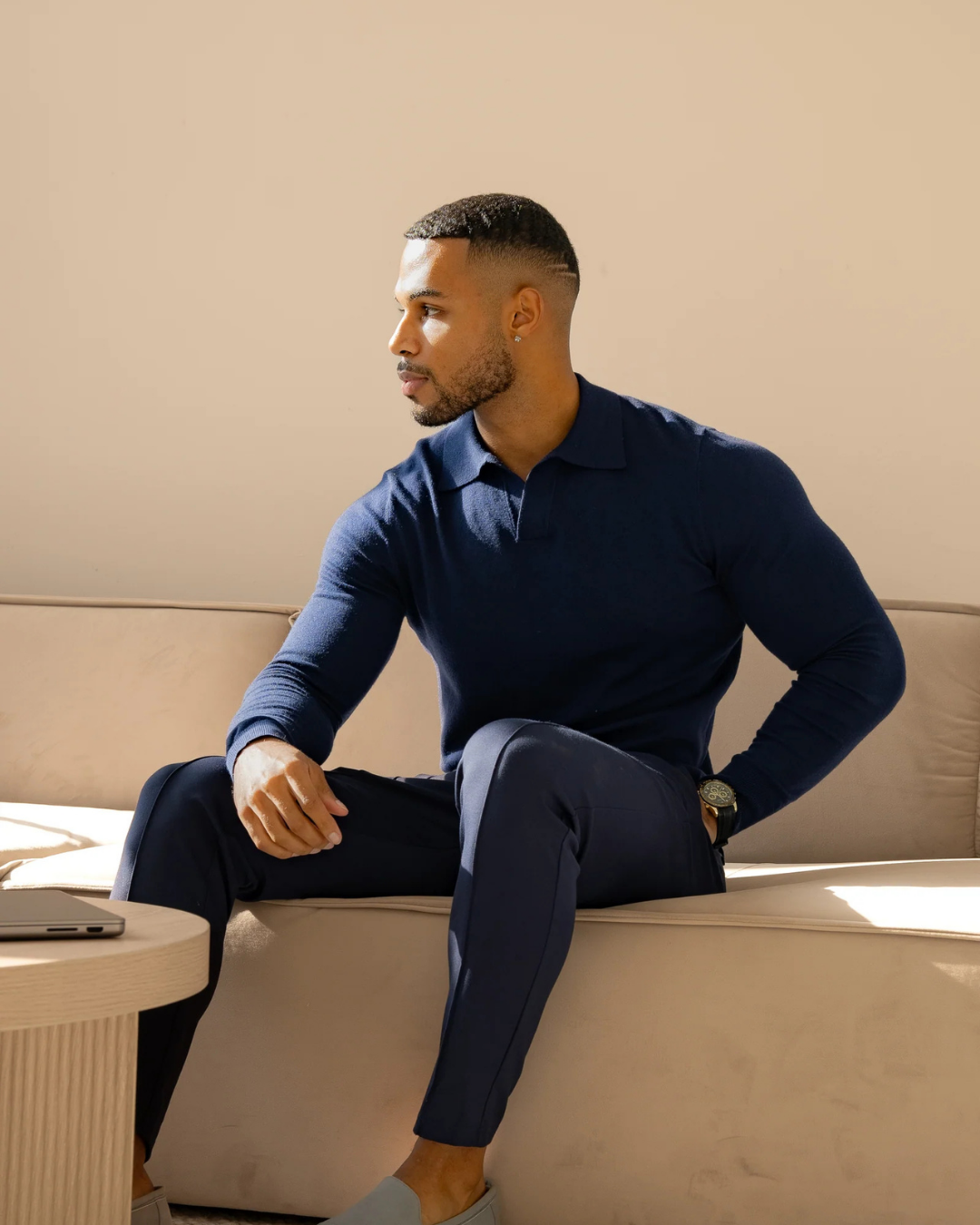 Polo de Manga Larga Suave y Transpirable para Hombre®