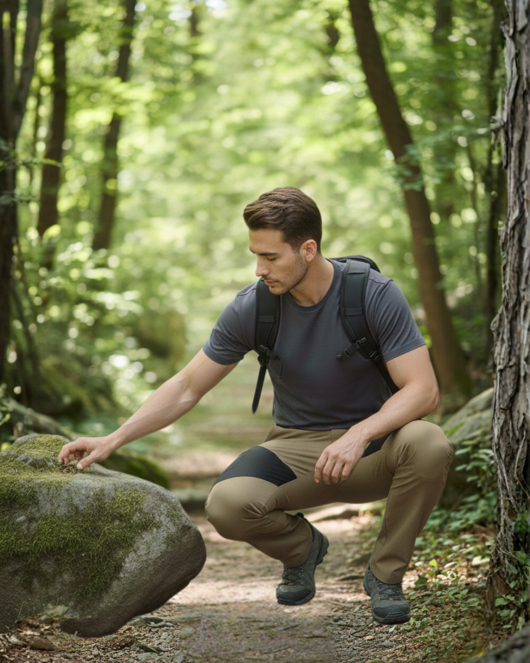 Pantalones de senderismo duraderos e impermeables para hombre con forro polar y cinturilla elástica