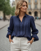 Cárdigan casual con cuello de solapa para mujer