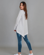 Cárdigan asimétrico de manga larga para mujer