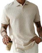 Polo de Punto Tejido de Elegancia Estructurada y Confort Ligero Para Hombre