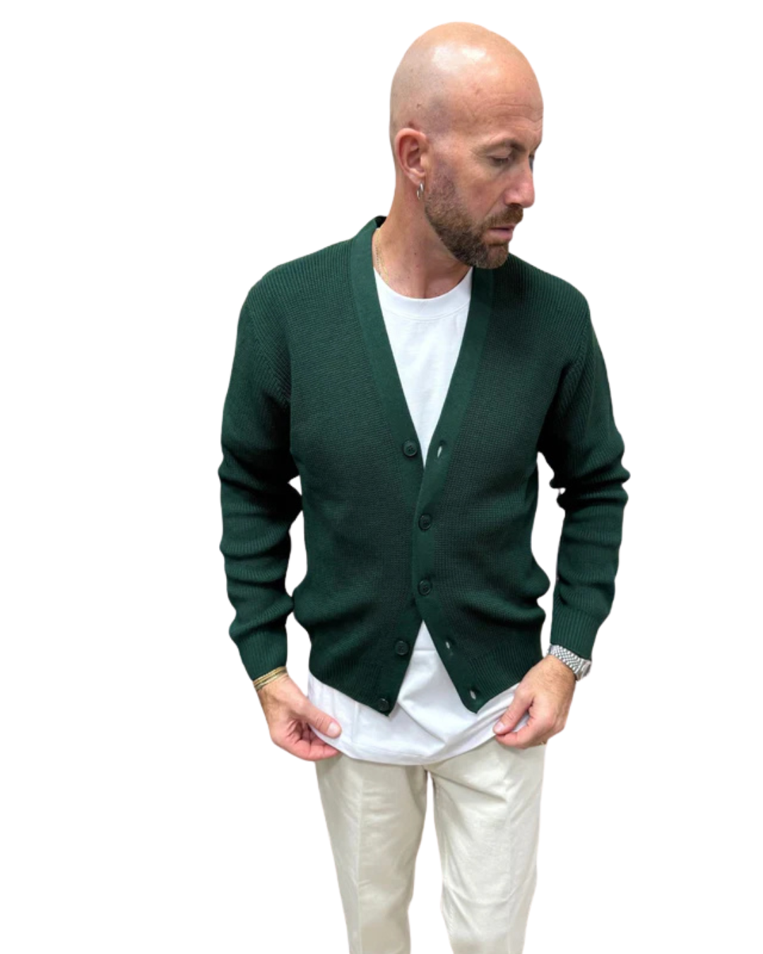 Cárdigan Clásico de Punto para Hombre