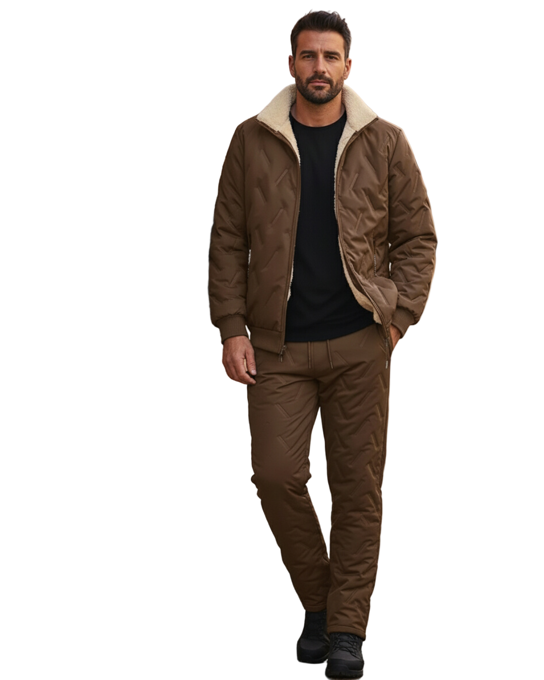 Conjunto Casual de 2 Piezas con Forro Polar Unisex