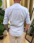 Camisa de Manga Larga en tejido de Lino para Hombre