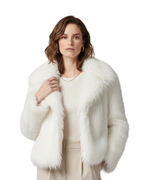 Abrigo de pelo sintético elegante para mujer