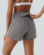 Short Deportivo de Tiro Alto con Bolsillo Trasero para Mujer