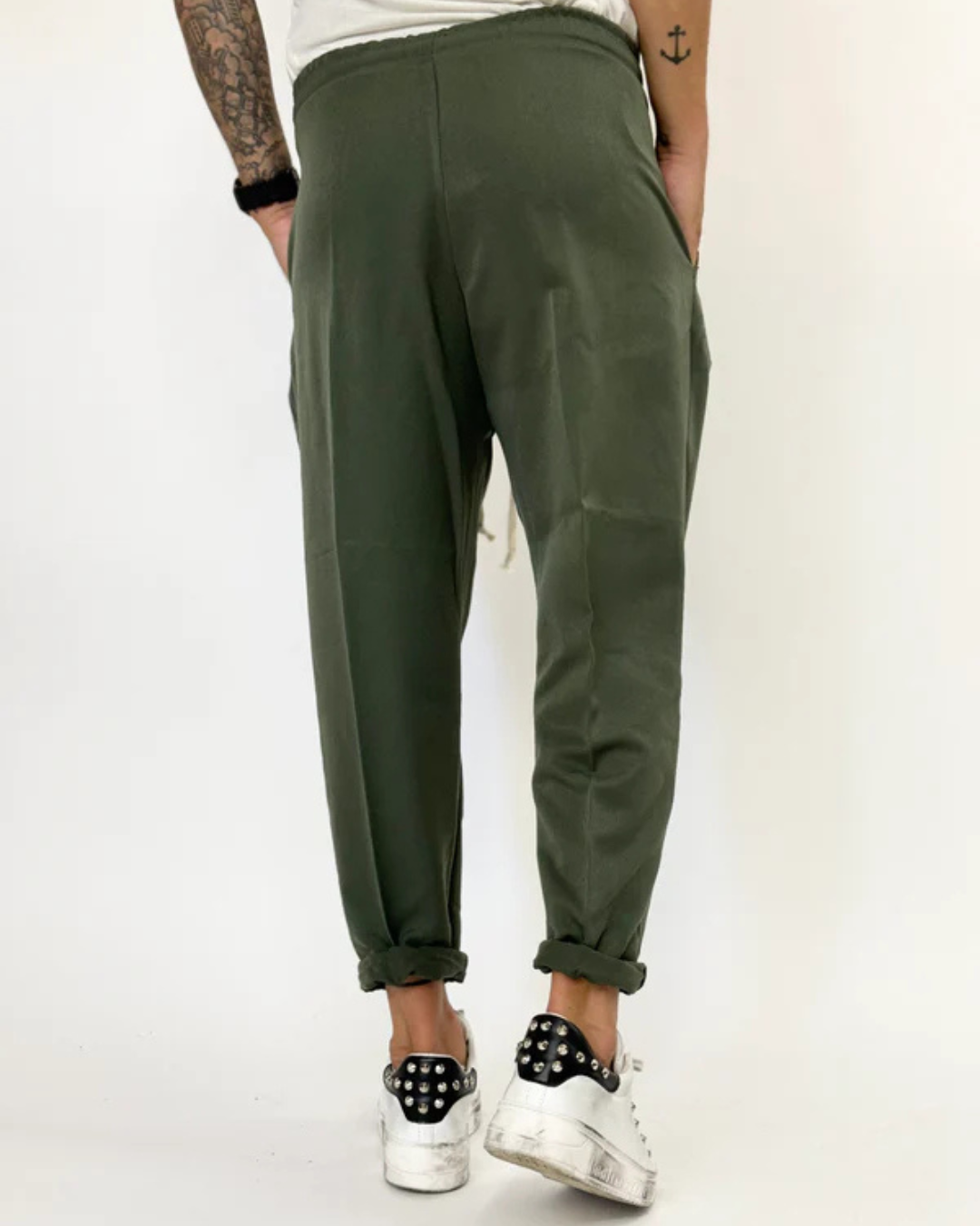 Pantalón casual con bolsillos y cintura de cordón ajustable para Hombre