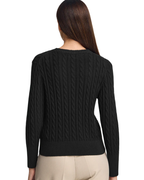 Jersey de Punto Trenzado en Mezcla de Lana para mujer