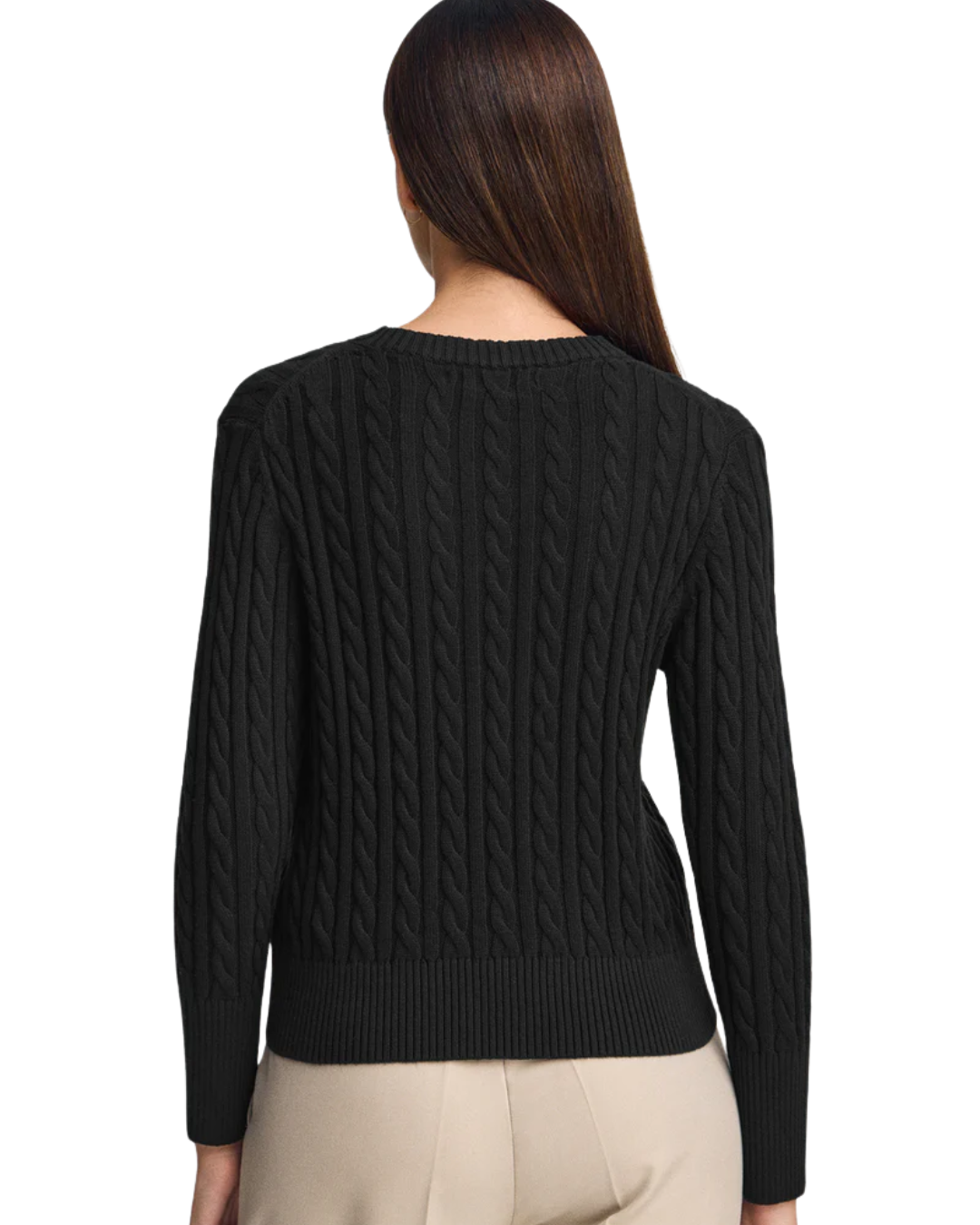 Jersey de Punto Trenzado en Mezcla de Lana para mujer