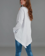 Cárdigan asimétrico de manga larga para mujer